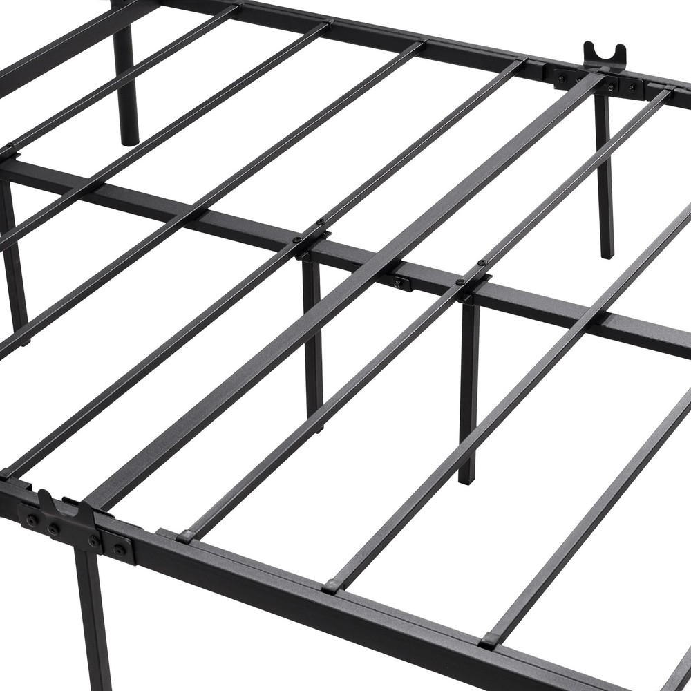 FULL Metal Platform Bed Frame with Headboard Strong Slat Support