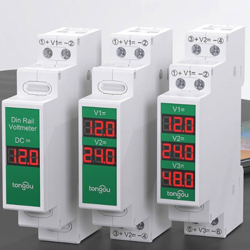 DC Voltage Detector Din Rail Voltage Meter LED Voltage Display Secure Position