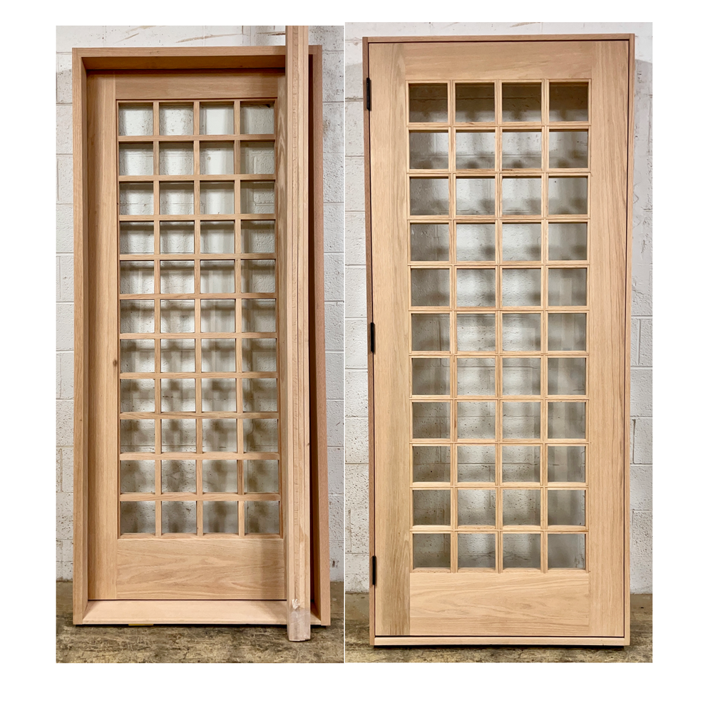 Solid oak lumber square top door solid wood wine cellar castle glass squares
