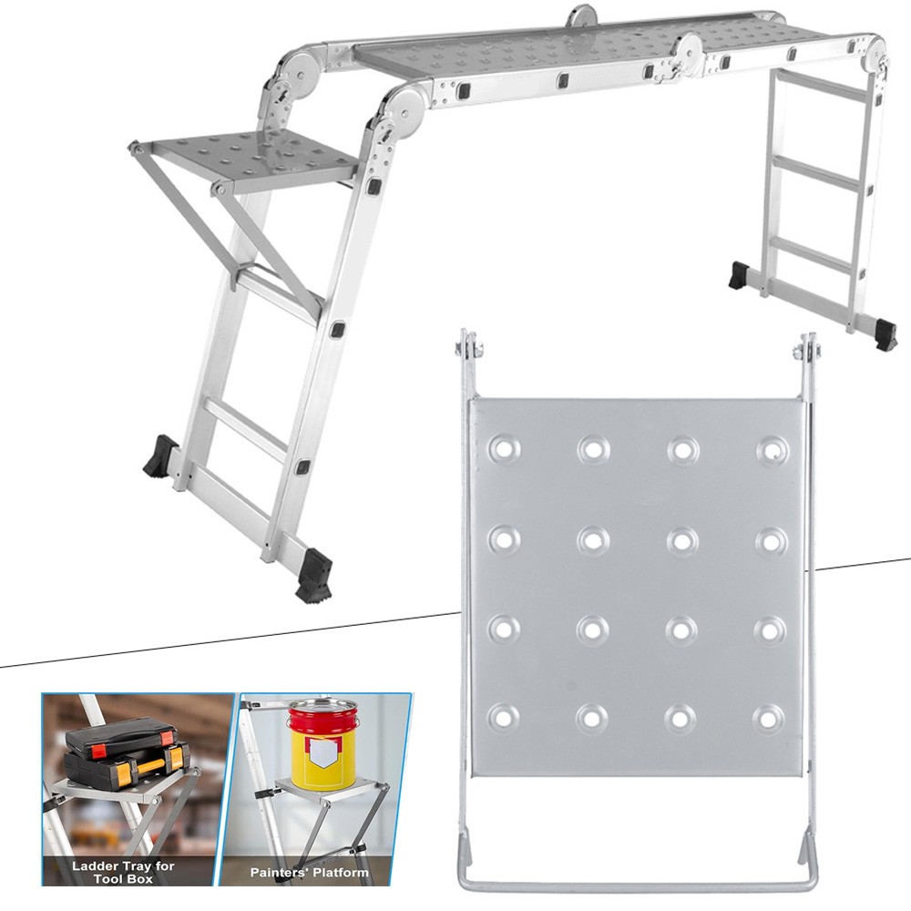 Iron Ladder Work Platform with Non-Slip Surface Fits Most Small Ladders
