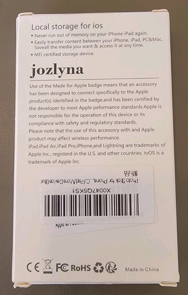jozlyna iOS Storage Drive Blue