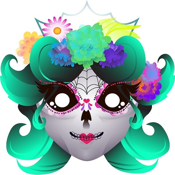 30 Custom Teal Mystical Skull Personalized Address Labels