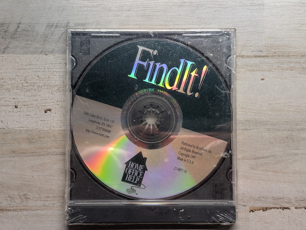 FindIt! Home Office Help PC CD-ROM Software Utility RomTech Inc. 1997 Windows