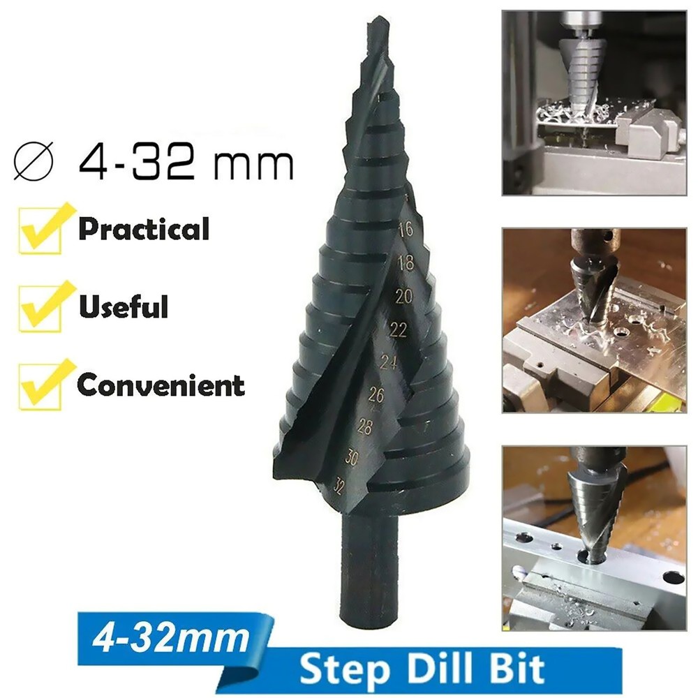 3PCS HSS Step Drill Bit Set Large Cone Titanium Bit Kit Metal Hole Cutter