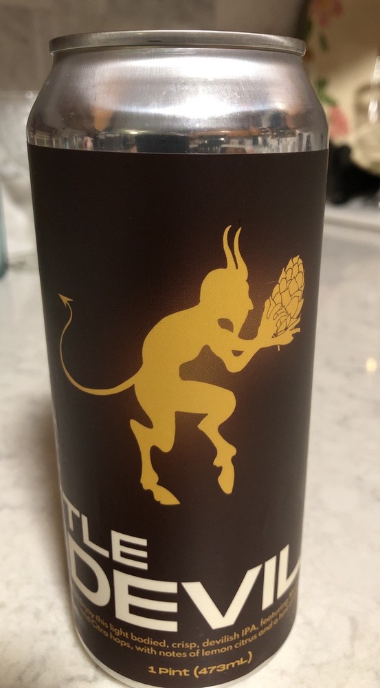 Beer Can Little Devil  Awesome Graphics Opened / Bottom Hellboy?