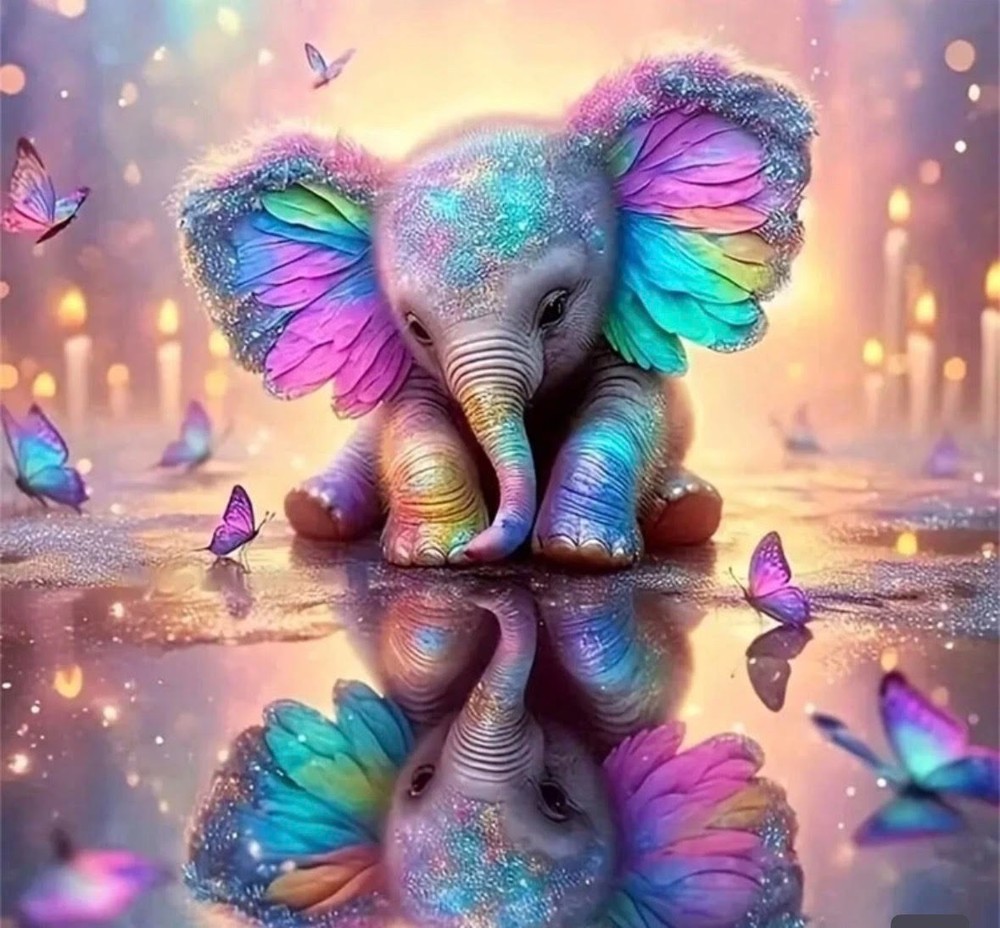 Reflection Elephant 5D Diamond Painting Kit