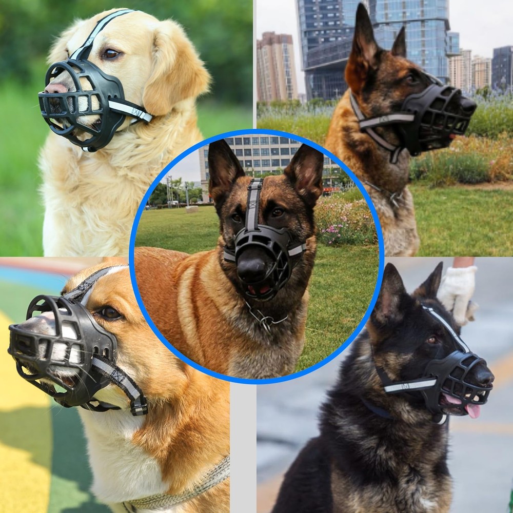 Dog Muzzle Soft Basket Muzzle for Dogs Dog Mouth Guard for Small Medium Large...
