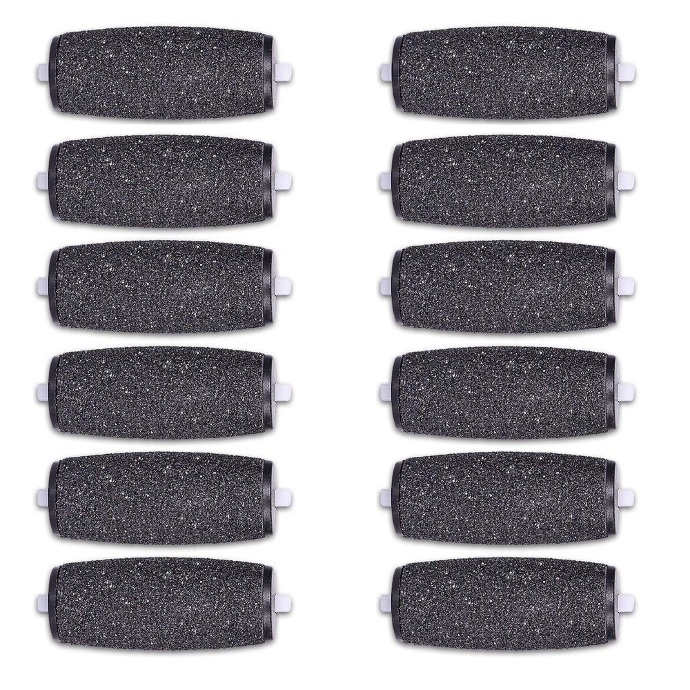 12 Extra Coarse Replacement Roller Refill Heads 1 Count (Pack of 12), Black