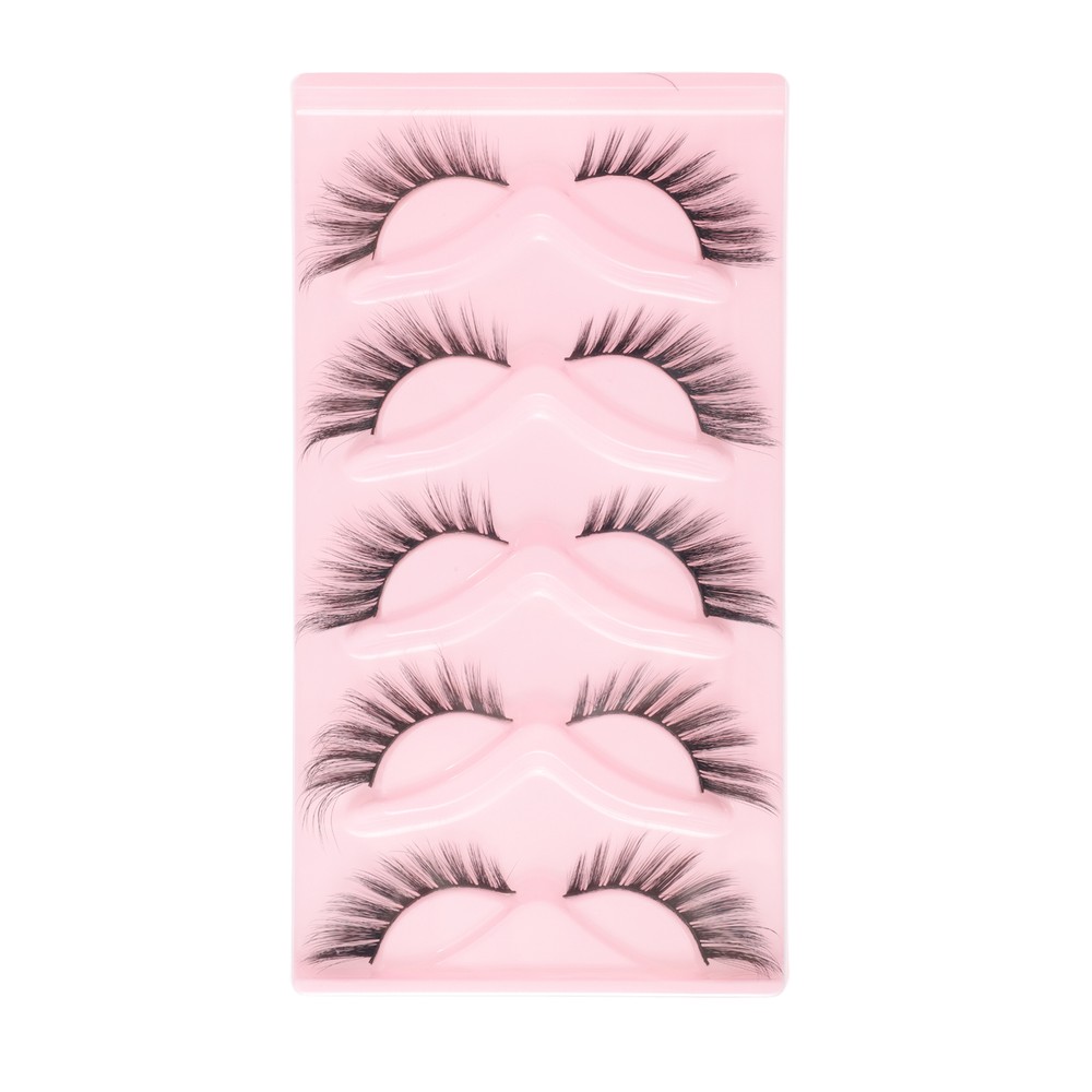 Dense False Eyelashes for Makeup Black X127 5 Pair