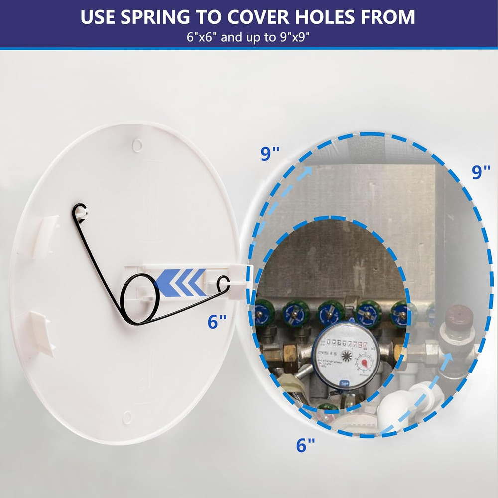 10" round Access Panel for Ceiling and Wall - Adjustable from 6 to 9 Inches - Ce