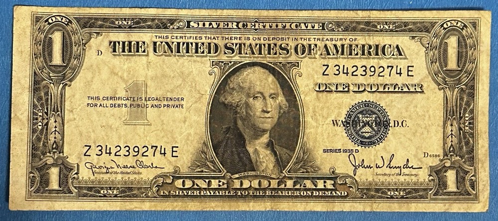 1935 D $1 One Dollar Silver Certificate