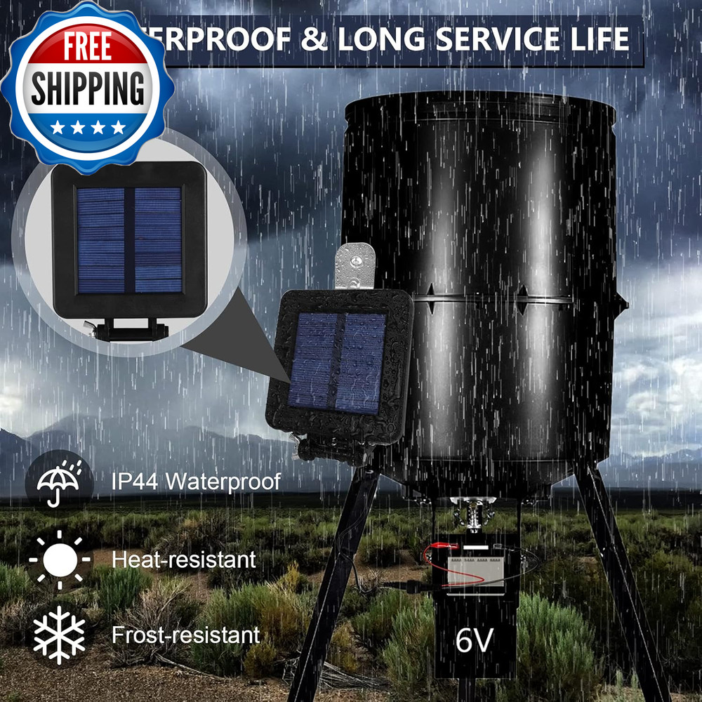 Solar Panel for Deer Feeder 6V Solar Panel Waterproof Small Solar Battery...