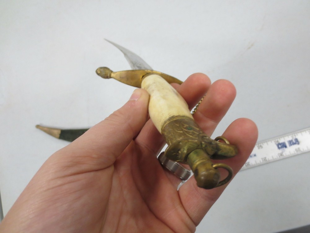 Vet Bring-Back Middle Eastern Dagger w/ Eagle Head & Bone Handle