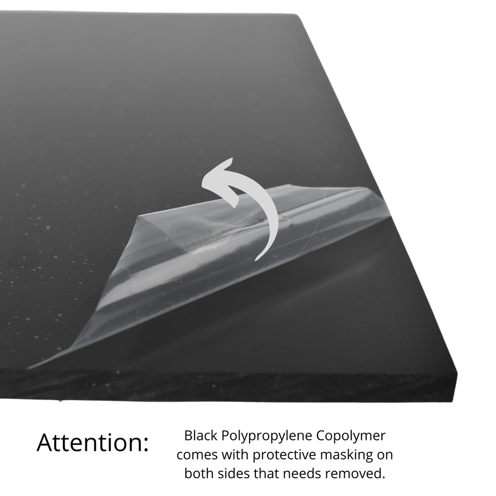 BuyPlastic Black Polypropylene Copolymer (PPC) Plastic Sheet 1/4" x 24" x 48"
