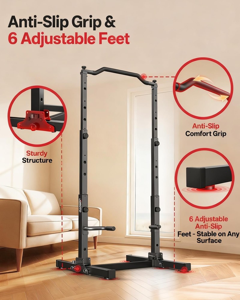 Foldable Pull Up Dip Station, Pull Up Bar Free Standing for Home Gym, 450LBS ...