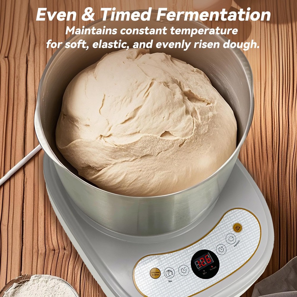 Dough Maker with Ferment Function 7.4Qt Large Capacity Large, Gray