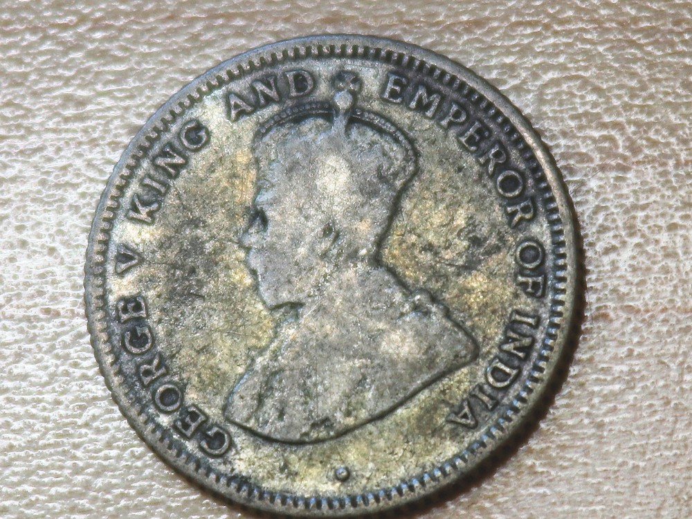 1926 Ceylon Sri Lanka 25 Cents Silver