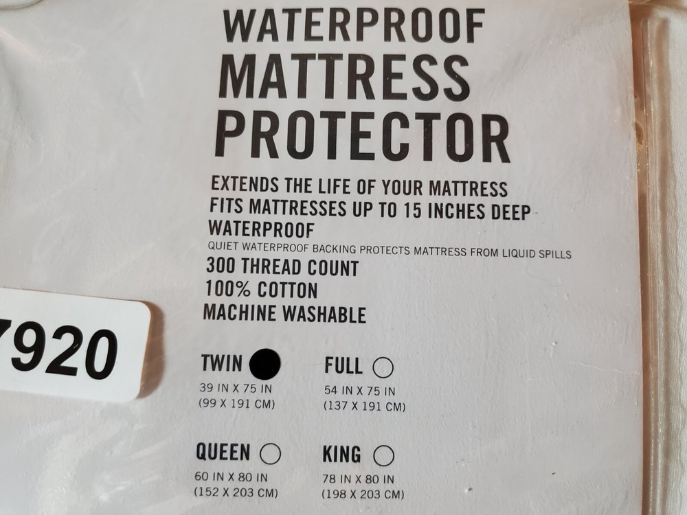 Martha Stewart Essentials Waterproof Mattress Protector, Twin - White