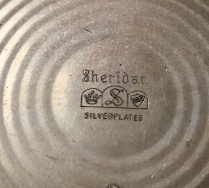Sheridan Silverplate & Ceramic Blue Bird on Tree Replacement Coaster 4.5” VTG