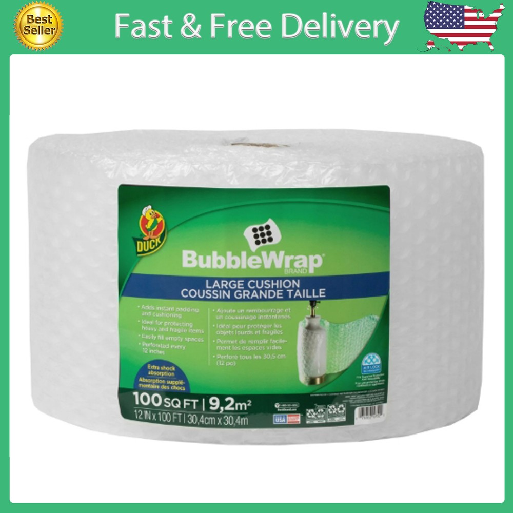 12 in. x 100 ft. Clear Large Bubble Wrap Cushioning