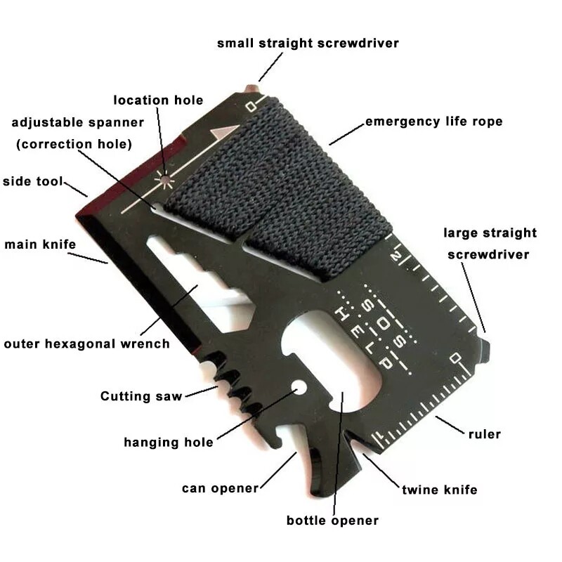 14in1 Multi-Tool - Edc for Wallet Outdoor Survival Notfall-Gadget