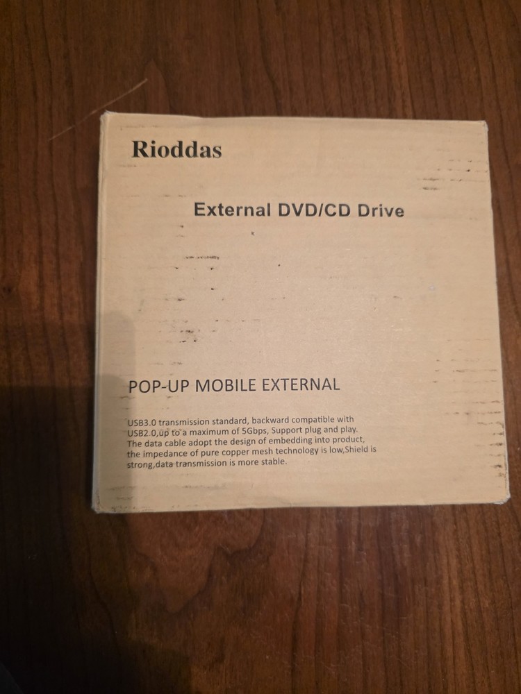RIODDAS External USB DVD/CD Drive Pop-Up Mobile External NEW Windows MAC