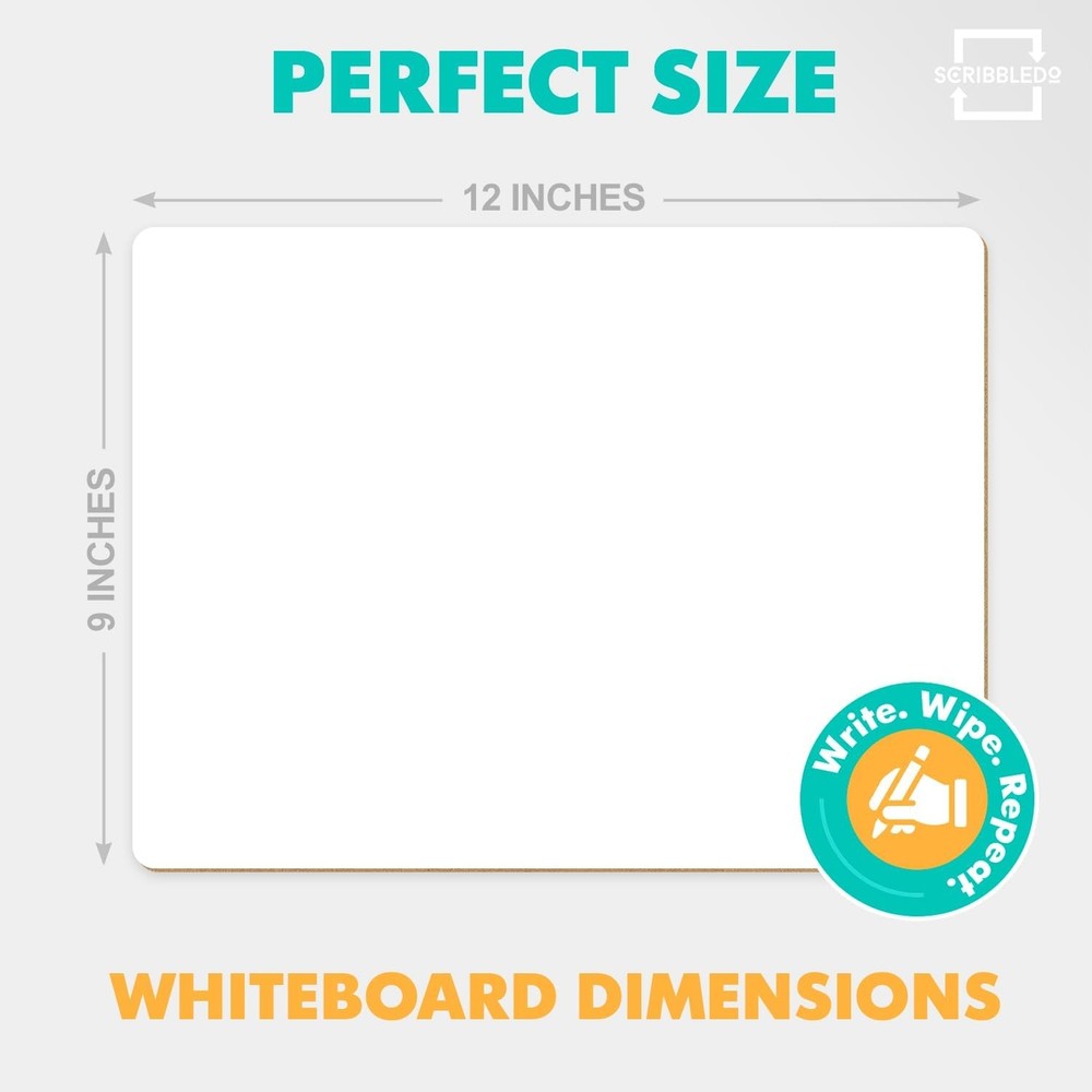 Scribbledo Small White Board Dry Erase Mini Whiteboard 9x12 Inch