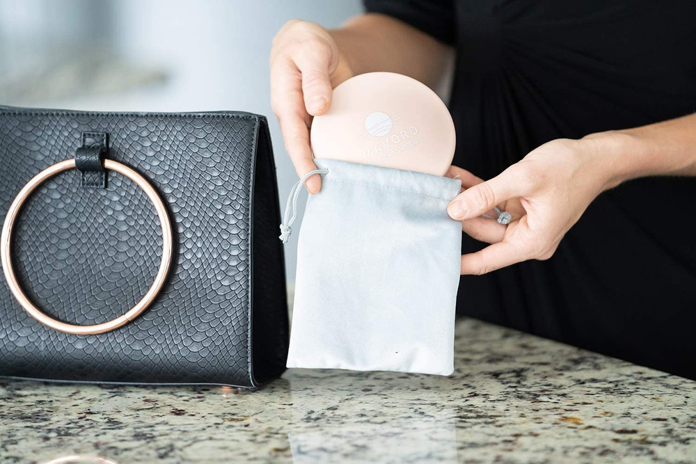 Magnifying Compact Mirror | 1X/10X Magnification | 4" Small Pocket Purse Double