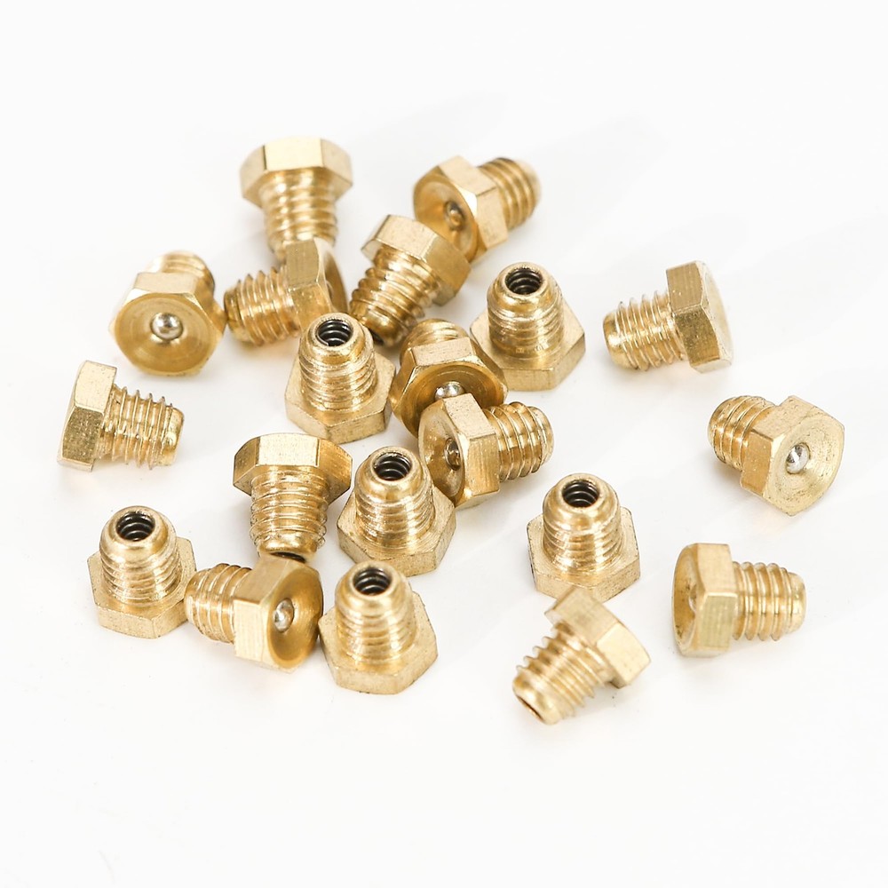 M6x1mm Flush Low Profile Grease Fittings - Hex Head Zerk Plug 20 Pack