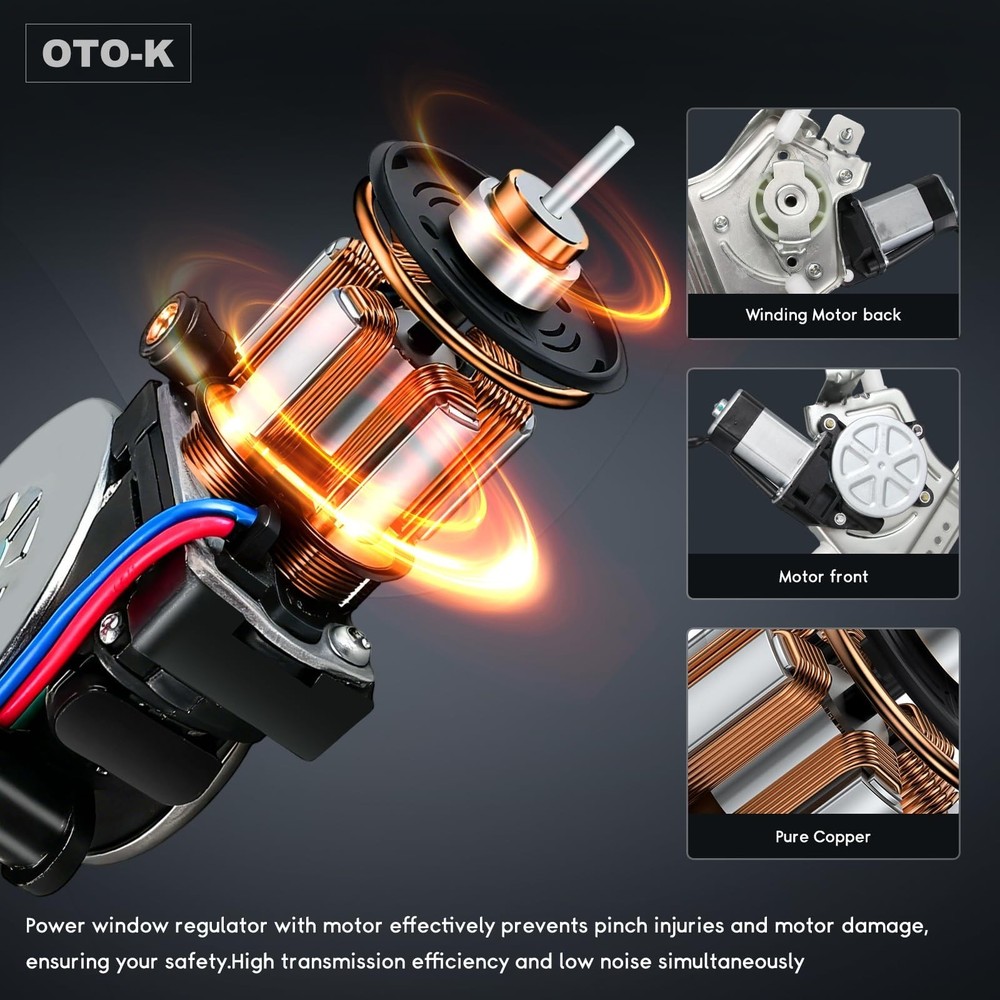 OTO-K Front Left Driver Side Power Window Regulator with Motor Assembly Compa...