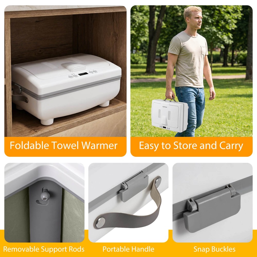 35L Large Blanket Warmer w/ Heating & Drying Modes, 24H Timer, Delay, Child Lock