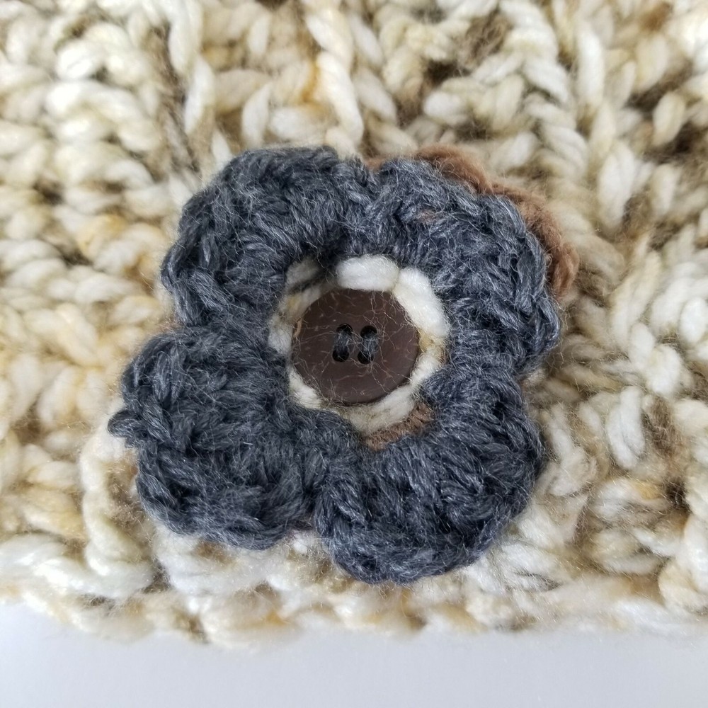 Ponytail Messy Bun Dread Dreadlock Ear Warmer Hand Knit Hat