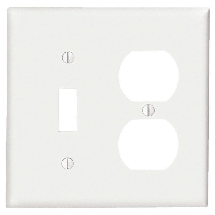 Generic, 2 Gang, 1 Toggle/1-Duplex, Wallplate, White