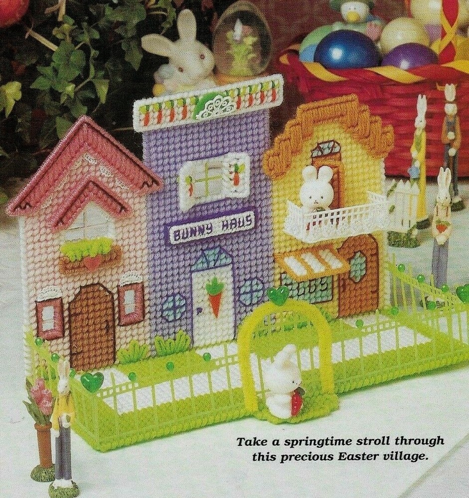 CARROT SHOPPE EASTER CANDY DISH BASKET PLASTIC CANVAS PATTERN INSTRUCTIONS