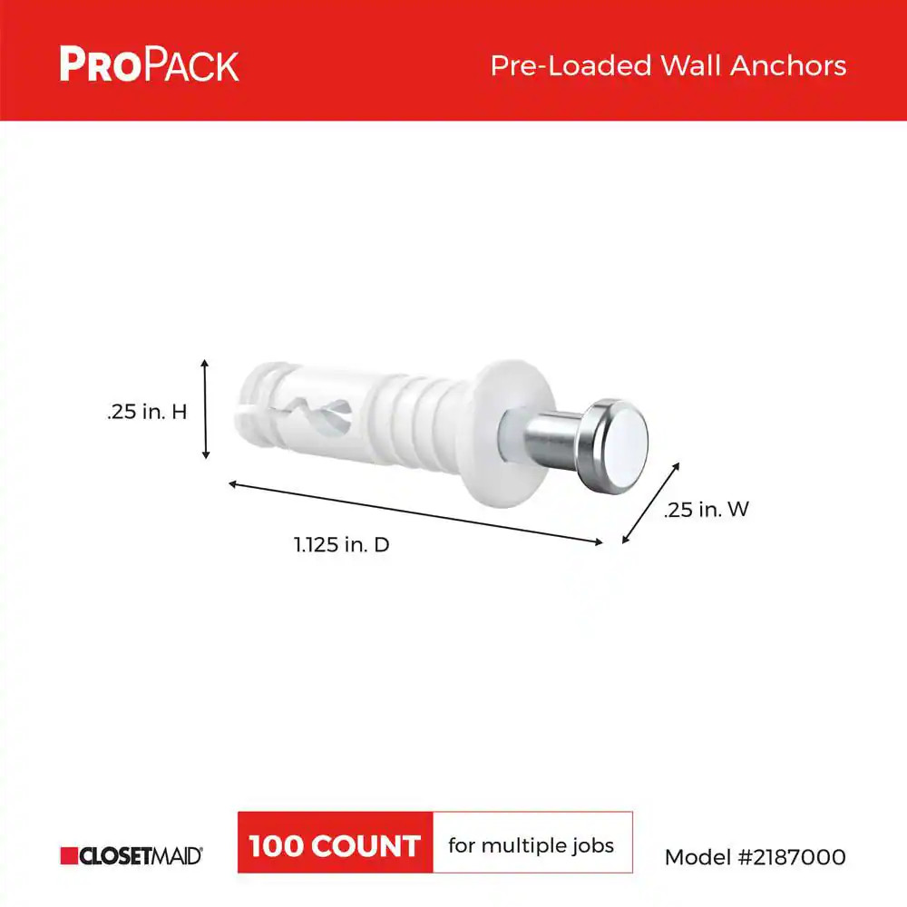 Propack Pre-Loaded Wall Anchors (100-Piece)