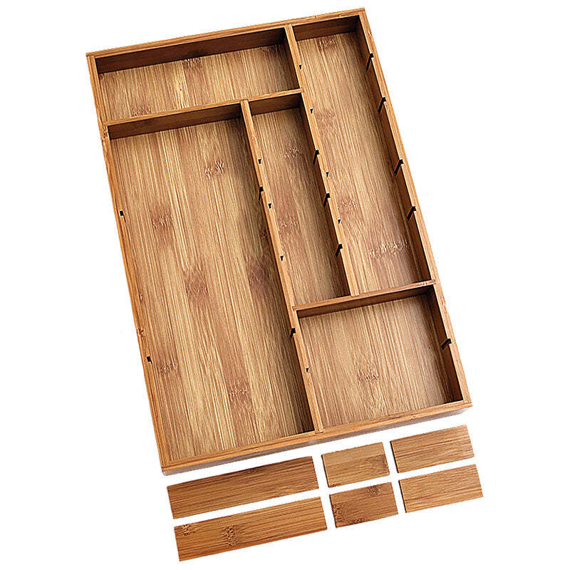 Lipper International Bamboo Adjustable Drawer Organizer