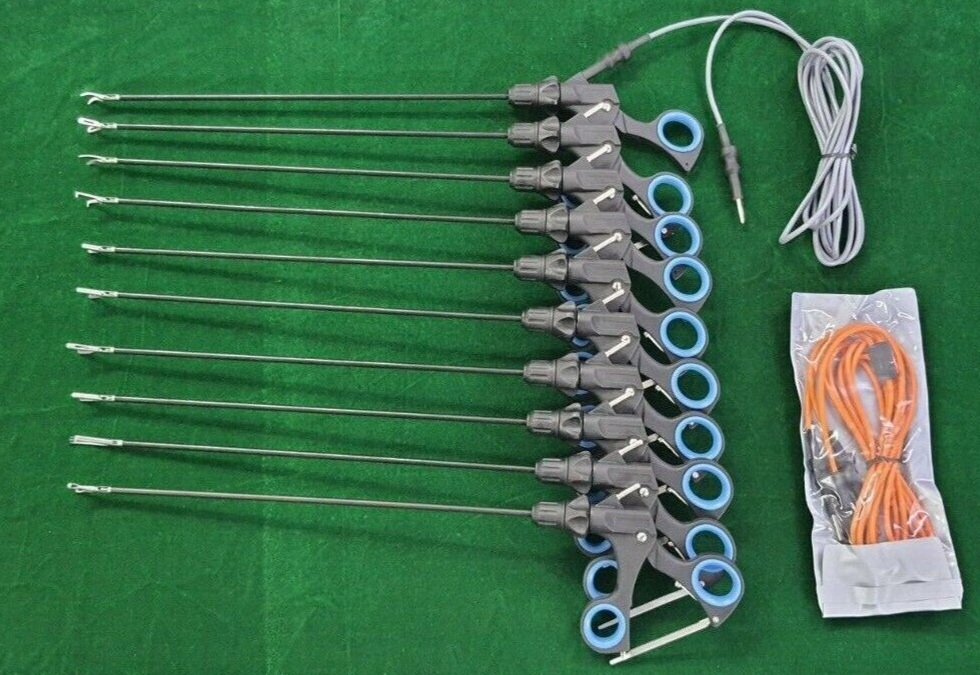 10pc Laparoscopic Grasping Forceps 5mmx330mm with Cable Reusable Instruments