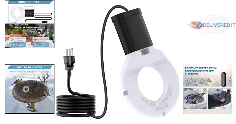 Utility De-Icer Submergible Cast Aluminum Water Heater for Livestock Tank Winter