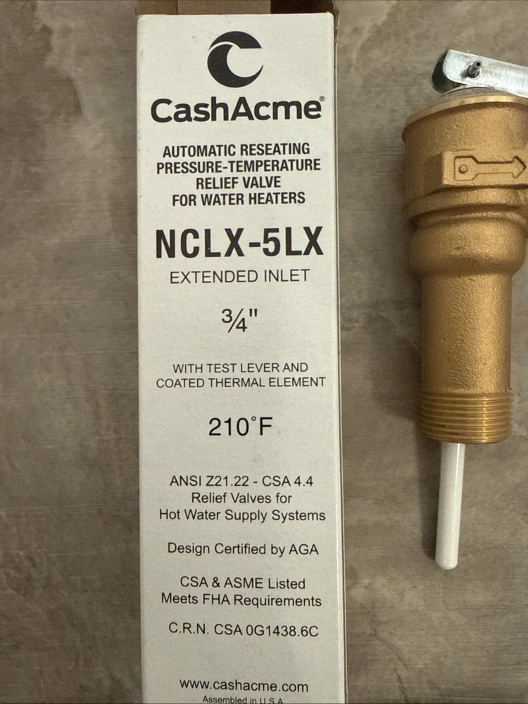Cash Acme 3/4" NCLX-5LX Domestic T&P Relief Valve 19783-0150