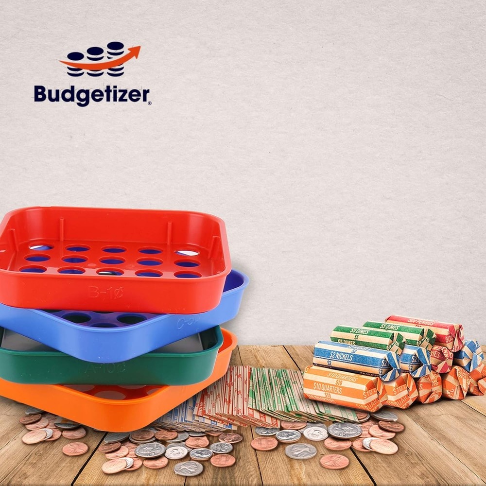 Ultimate Coin Counting Solution - 4 Trays, 4 Tubes & 100 Assorted Roll Wrappers