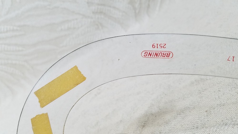 BRUNING 2519 FRENCH CURVE TEMPLATE ENGINEERING DRAFTING ARCHITECT TOOL