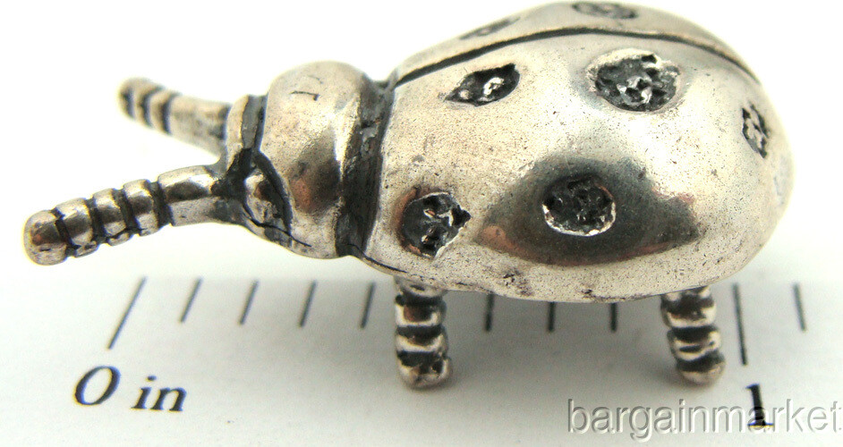 Miniature Sterling Silver Beetle Lady Bug Figurine #200
