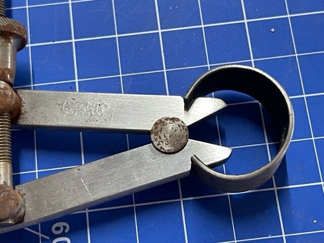 LUFKIN 42-8 INSIDE SPRING CALIPERS WITH SOLID NUT, 8" IN STOCK!! -rusty