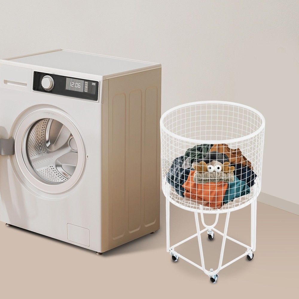 Laundry Basket Storage Cart Laundry Hamper with Wheels Rolling Laundry Hamper