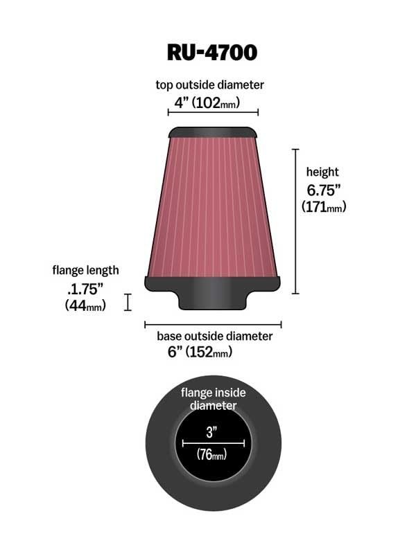 Universal Clamp-On Air Filter - High-Flow - High Performance - Universal