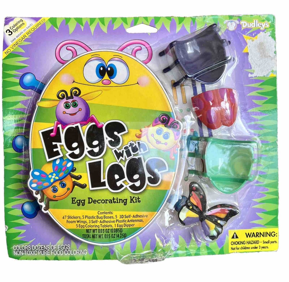 Dudley's Eggs With Legs 2007 Bug Easter Egg Decorating Kit Stickers NOS