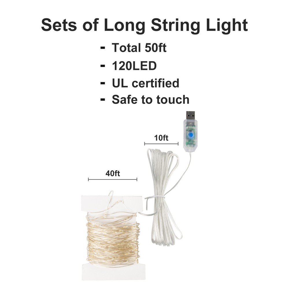 4.5ft or 7.5ft Pink Christmas Tree 120LED USB String Light Decor w/ Remote Timer