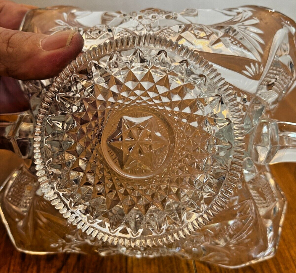 Candy/bread dish with handles crystal clear