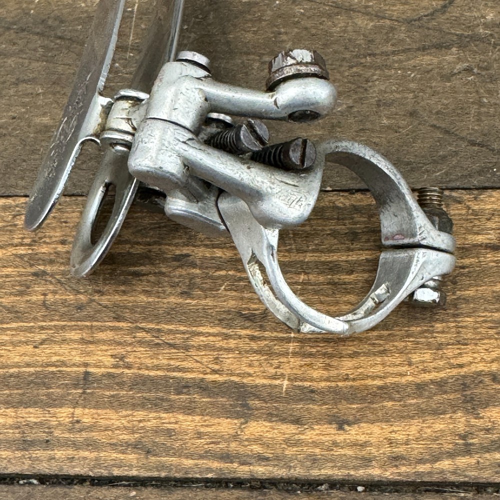 Vintage Campagnolo Record Front Derailleur Bottom Pull Flat Cut Out Clamp C2
