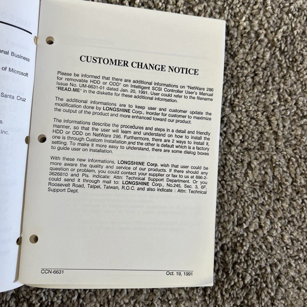 Vintage Longshine Microsystem LCS-6631 SCSI Controller Card – Untested